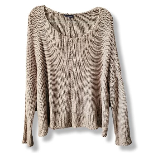 Anthro Wooden Ships Key West Chunky Crew Sweater L X Scandi Casual Coastal NEW - Picture 2 of 12